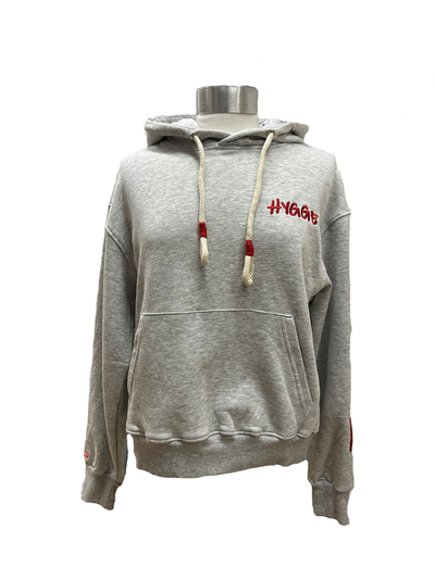 Ulrik-P - Hygge Hoodie - Model "Lønne" - Grau/Rot