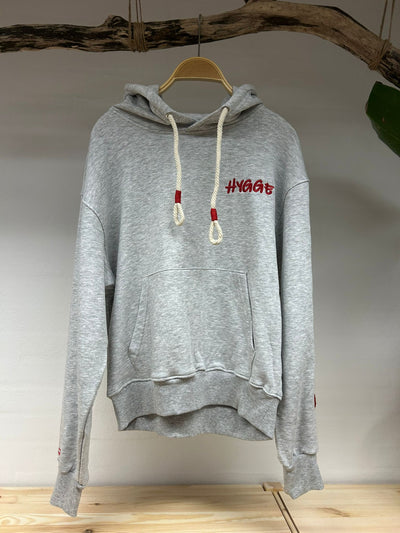 Ulrik-P - Hygge Hoodie - Model "Lønne" - Grau/Rot